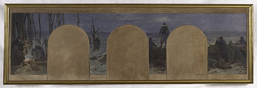 Esquisse pour le cabinet du Préfet de l'Hôtel de Ville : La défense extérieure durant le siège de Pa, 1889, Paul Baudoüin