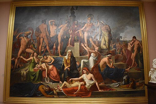 Les héros grecs tirant au sort les captifs qu’ils ont faits à Troie, 1900, Paul Duqueylar