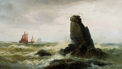 Sea landscape with sailing boats., 1868, Vilhelm Melbye