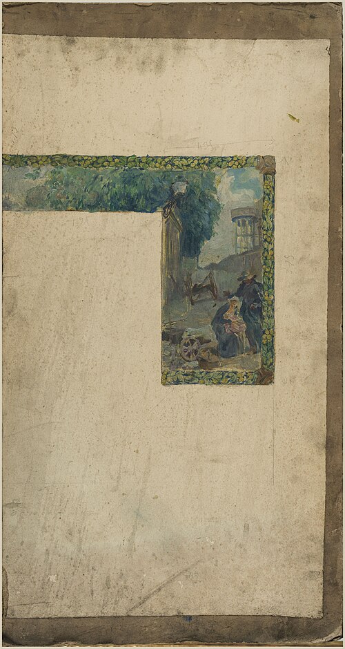 Esquisse pour la mairie de Saint-Ouen : Vue de Saint-Ouen, 1875, Paul Gervais