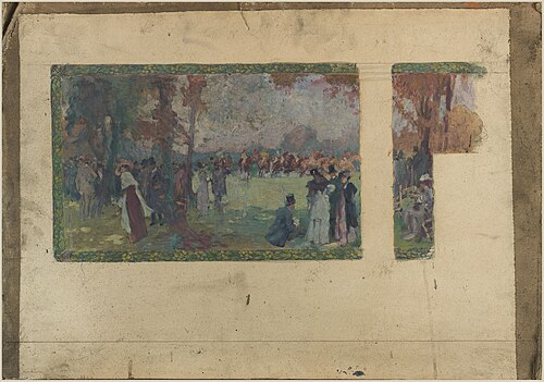 Esquisse pour la mairie de Saint-Ouen : L'hippodrome de Saint-Ouen, 1875, Paul Gervais