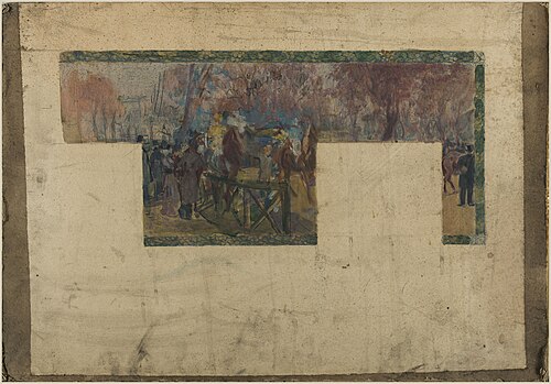 Esquisse pour la mairie de Saint-Ouen : L'hippodrome de Saint-Ouen, 1875, Paul Gervais