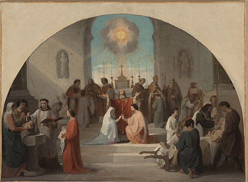 Esquisse pour l'église Sainte-Elisabeth : Les sept Sacrements, 1844, Paul Jourdy