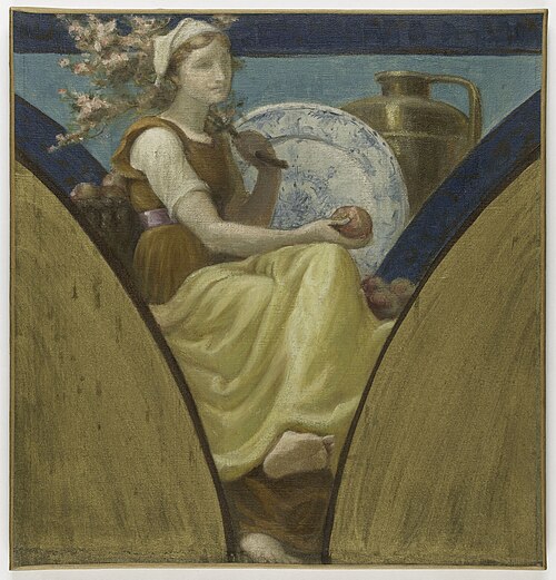 Esquisse pour la salle des fêtes de l'Hôtel de Ville de Paris : Normandie (Voussure), 1888, Paul Milliet