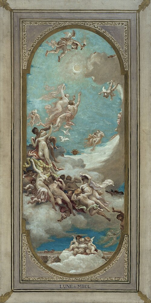 Esquisse pour la mairie de Saint-Maur-des-Fossés : Lune de Miel, 1883, Paul Milliet