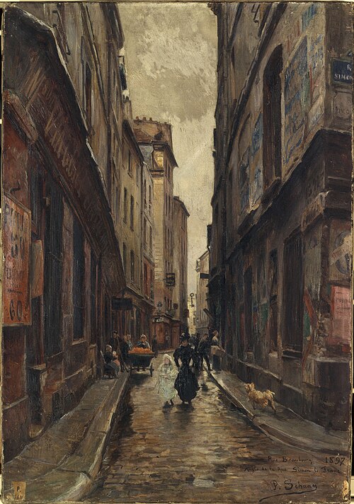 La rue Beaubourg à l'angle de la rue Simon-le-franc, 1897, Paul Schaan