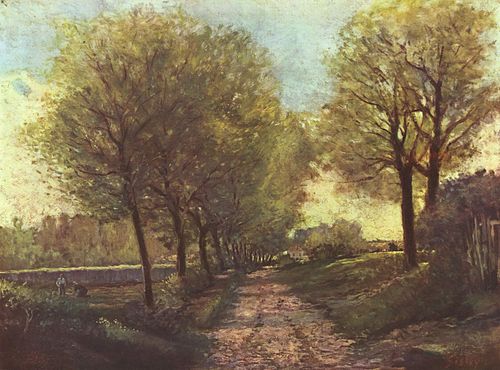 Grande allée près d'une petite ville, 1864, Paul Vogler