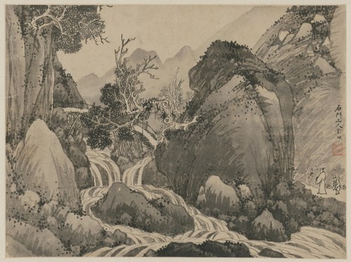 宋旭山水册第一开, , Song Xu