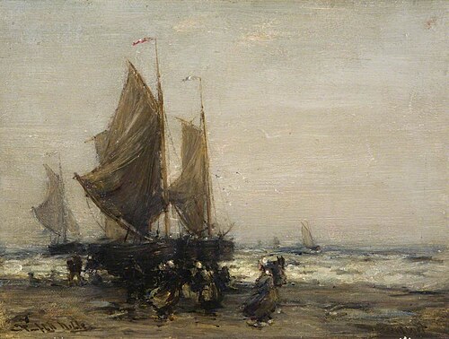 A Grey Day with Dutch Fishing Boats, , James Campbell Noble