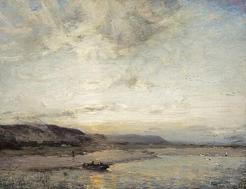 Sunset near Glencaple on Solway, 1913, James Campbell Noble