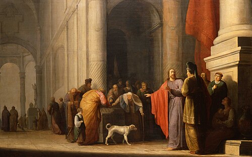 The  widow's mite (Mark 12:41-44), 1630, Paulus Lesire