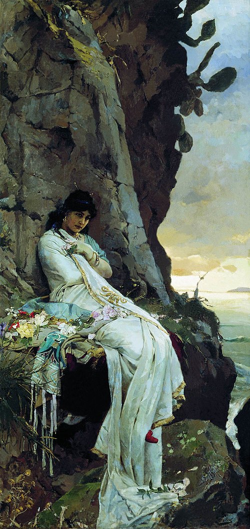Julia, daughter of Augustus, in exile at Ventotene., 1850, Pavel Svedomski
