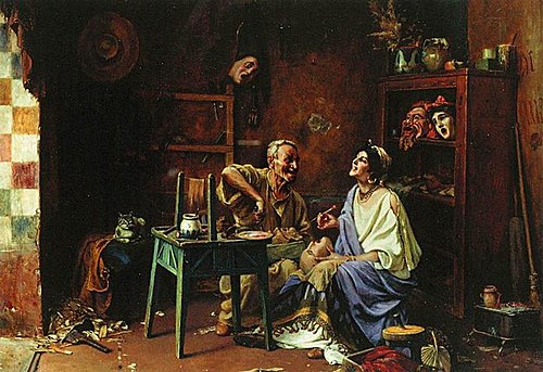 In the Masks Worshop, 1904, Pavel Svedomsky
