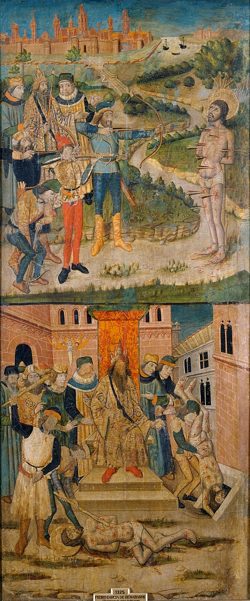 Martirio de San Sebastián y San Policarpo, 1470, Pedro García de Benavarre