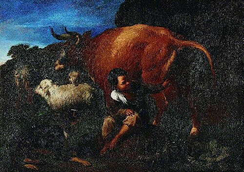 Shepherd Boy and a Cow, , Pedro Núñez de Villavicencio
