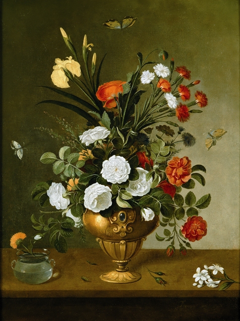 Flower Vase and Crystal Vessel, 1663, Pedro de Camprobín
