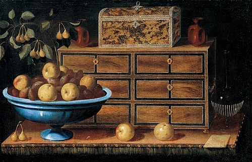 Writing Desk with a small Chest and a Fruit Bowl, 1635, Pedro de Camprobín