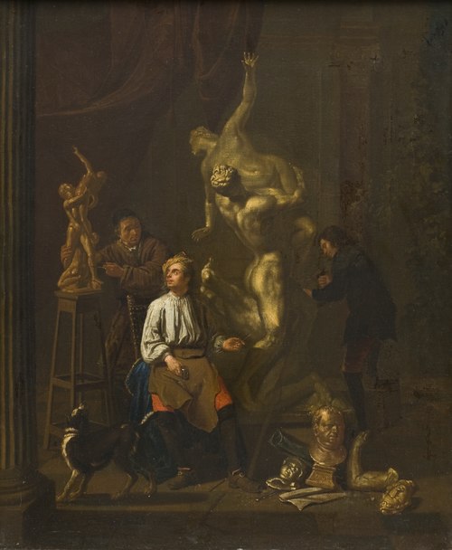 A Sculptor's Studio, 1716, Peter Angelis