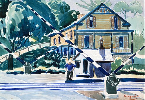 Railroad Crossing, The Berkshires, 1925, George Luks