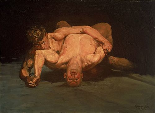 The Wrestlers, 1905, George Luks