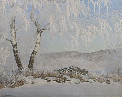 White Frost in Sunshine, 1903, Gustaf Fjæstad