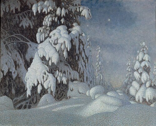 Winter Moonlight, 1895, Gustaf Fjæstad