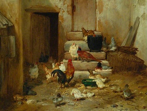A Yard with Poultry and a Cock Pheasant, , Philibert Léon Couturier