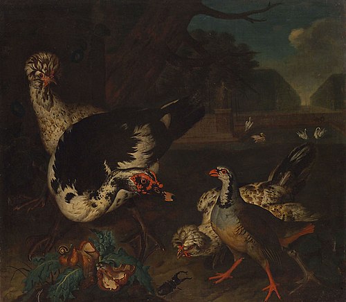 Parklandschaft mit Geflügel, , Philipp Ferdinand de Hamilton