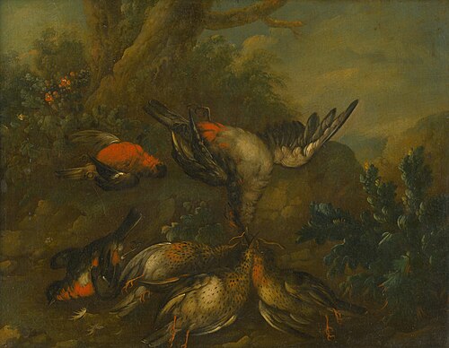 Still Life with Dead Birds, 1720, Philipp Ferdinand de Hamilton