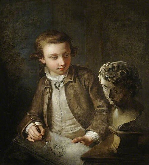 A Boy Drawing from the Antique, 1745, Philippe Mercier