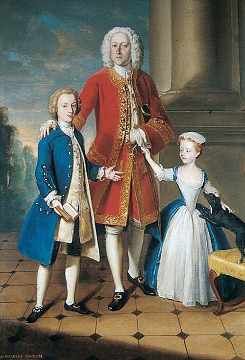 Colonel Charles Ingram with His Children, 1741, Philippe Mercier