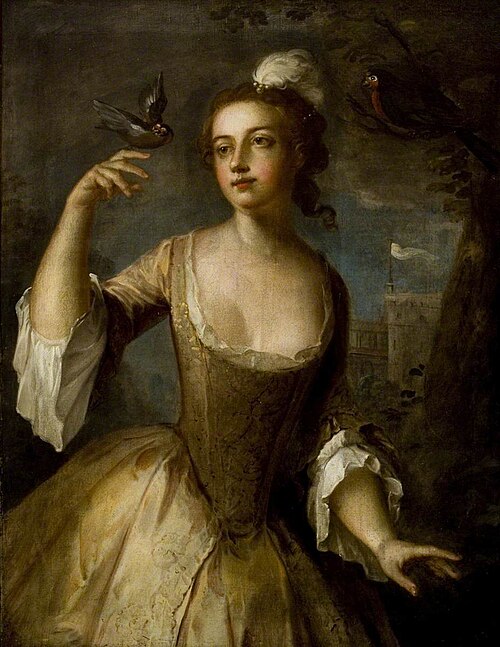 Young Woman with Goldfinch (Air), , Philippe Mercier