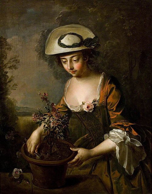 Young Woman with Verbena (Earth), , Philippe Mercier