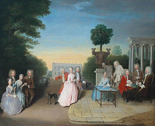 The Schutz Family and their Friends on a Terrace, 1725, Philippe Mercier