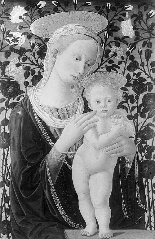 Maria with the Child in front of a Rose Hedge, 1450, Pier Francesco Fiorentino