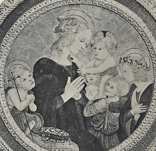 Madonna and Child with Infant St John & Angels, 1470, Pier Francesco Fiorentino