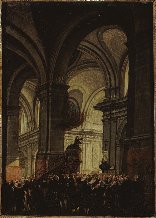 Sermon d'un capucin dans l'église Saint-Roch, 1780, Pierre-Antoine Demachy