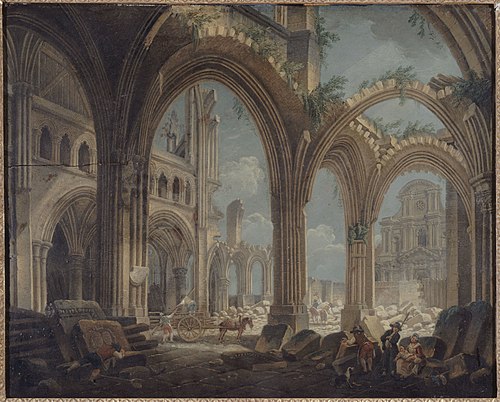 Démolition de l'église Saint-Jean-en-Grève, en 1800 (P78), 1800, Pierre-Antoine Demachy