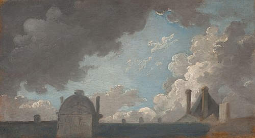 Nuages au-dessus des toits du Louvre, , Pierre-Antoine Demachy