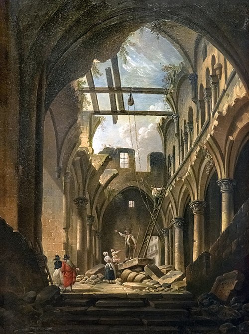 Ruines d'église - Intérieur de l'église des Saints Innocents à Paris, 1787, Pierre-Antoine Demachy