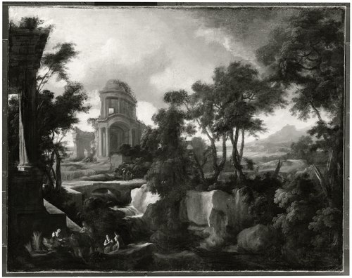 Classical Landscape with Ruins and Harvesters, 1698, Pierre-Antoine Patel