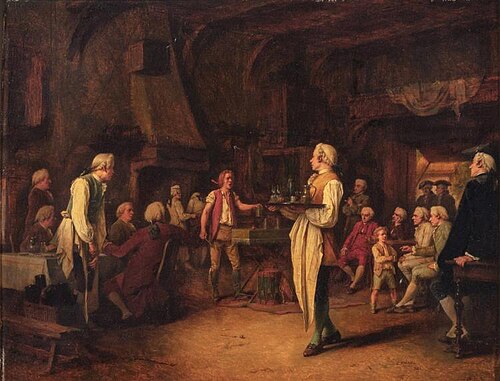 French Juggler at the Cafe, Eighteenth Century, 1863, Eugène Fichel