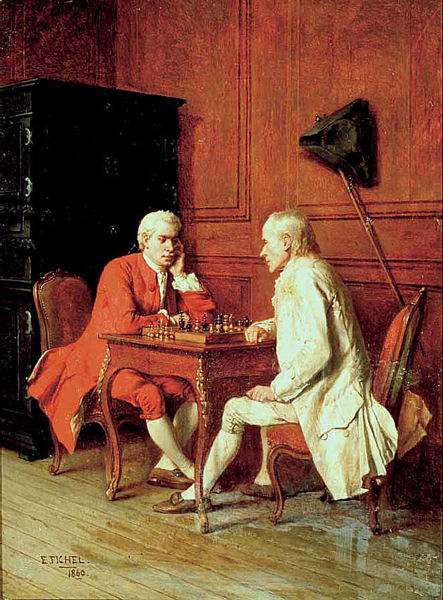Les joueurs d'échec., 1860, Eugène Fichel