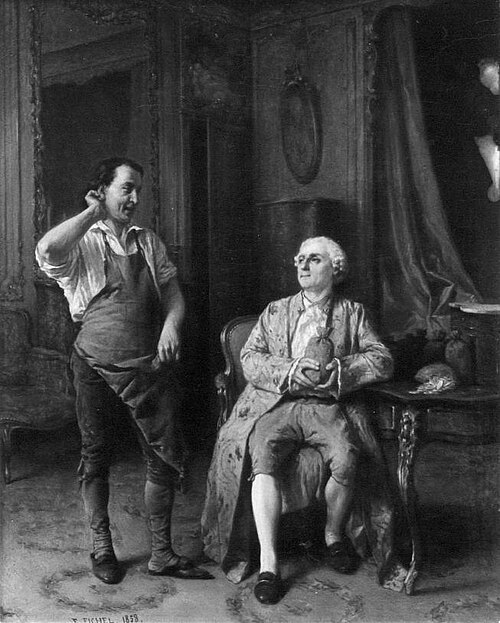 De Geldschieter en de Schoenlapper, 1858, Eugène Fichel