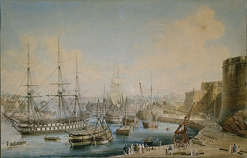 Vue du port de Brest, 1850, Pierre-Julien Gilbert