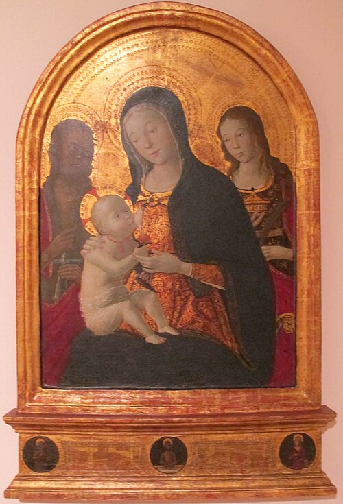 madonna col bambino e i santi G. Battista e M. Maddalena, , Bernardino Fungai
