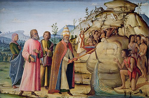 St Clement striking the Rock, 1450, Bernardino Fungai