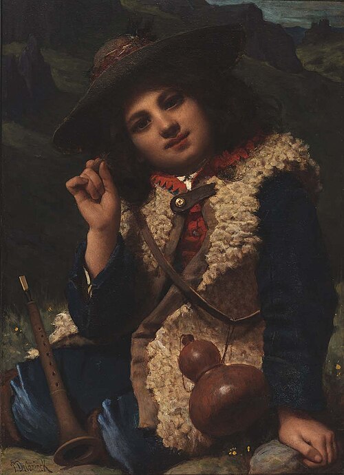 Italian Boy in Sheepskin Jacket, 1855, Pierre De Coninck