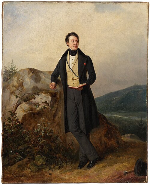 Portrait of an Unknown Man in a Landscape, 1820, Pierre Duval Le Camus