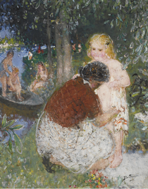 Baignade en été., , Pierre Eugène Montézin
